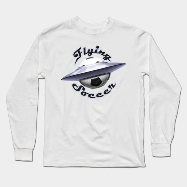 Flying Soccer Long Sleeve T-Shirt by at1102Studio